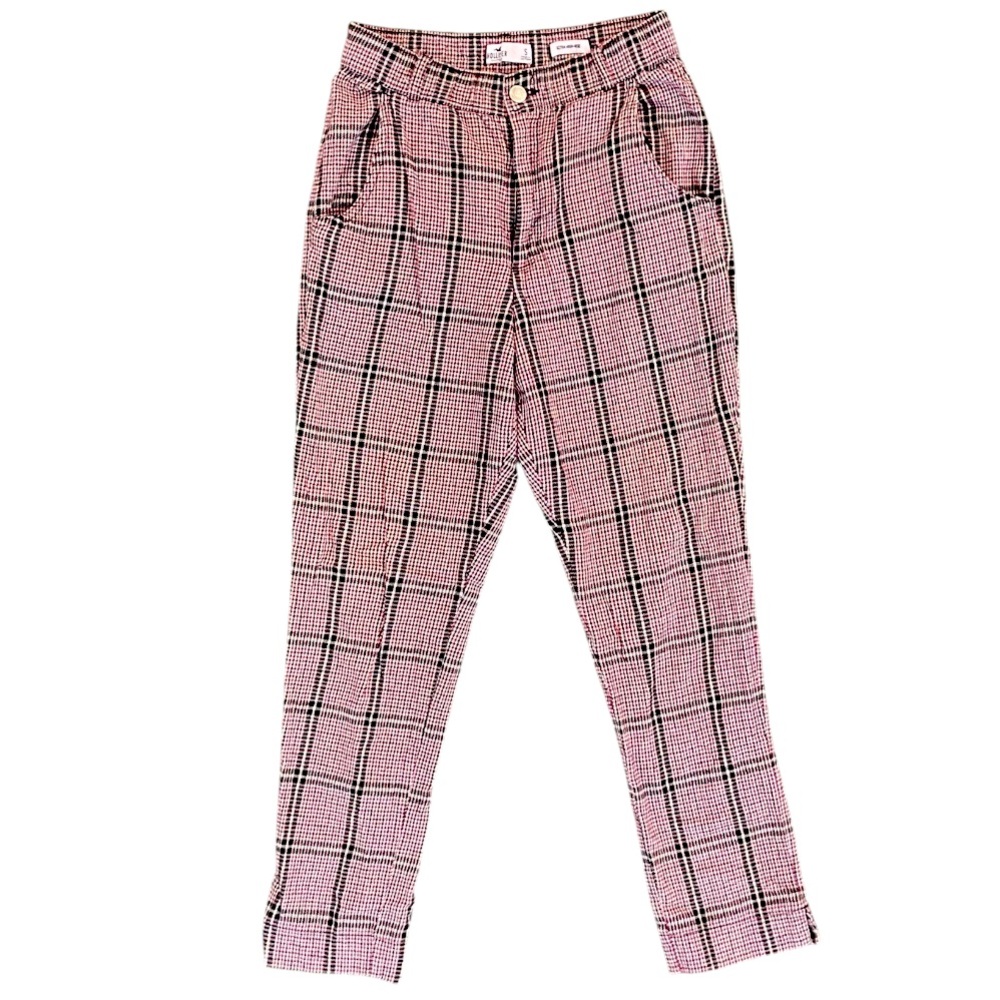 Hollister Pink Plaid Women's Trousers